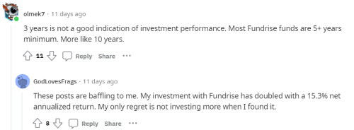 People on Reddit explain why they prefer Fundrise vs Groundfloor. 