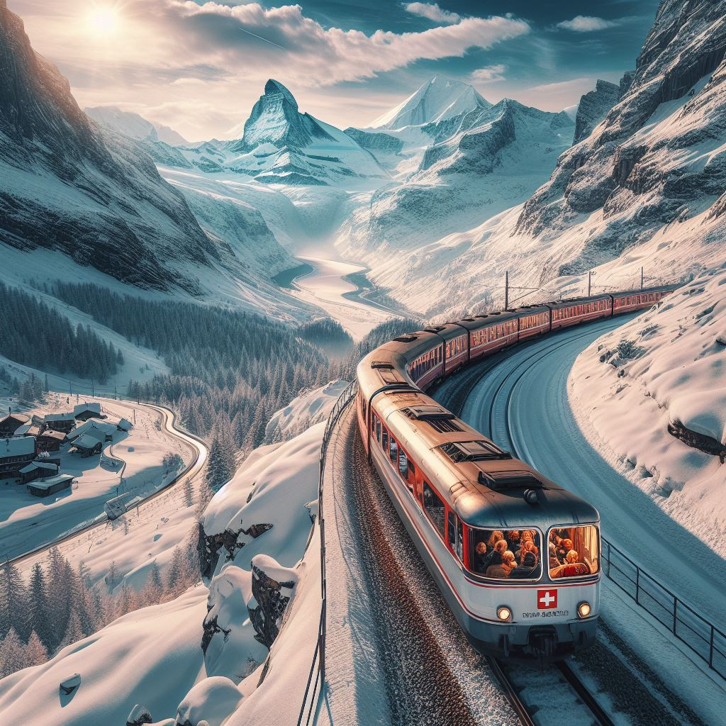 The Glacier Express is a Swiss train designed to take you through the beautiful scenery of the Alps