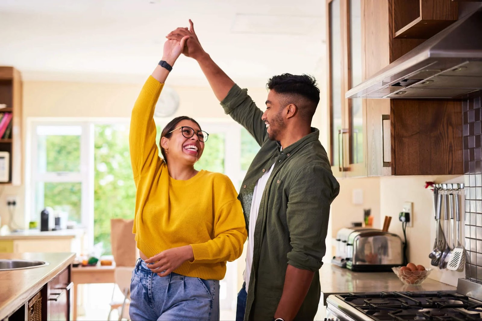 dancing in the kitchen