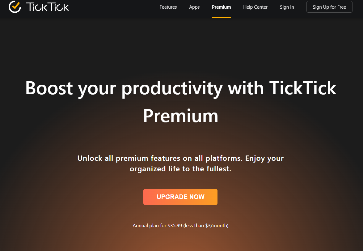 TickTick Pricing