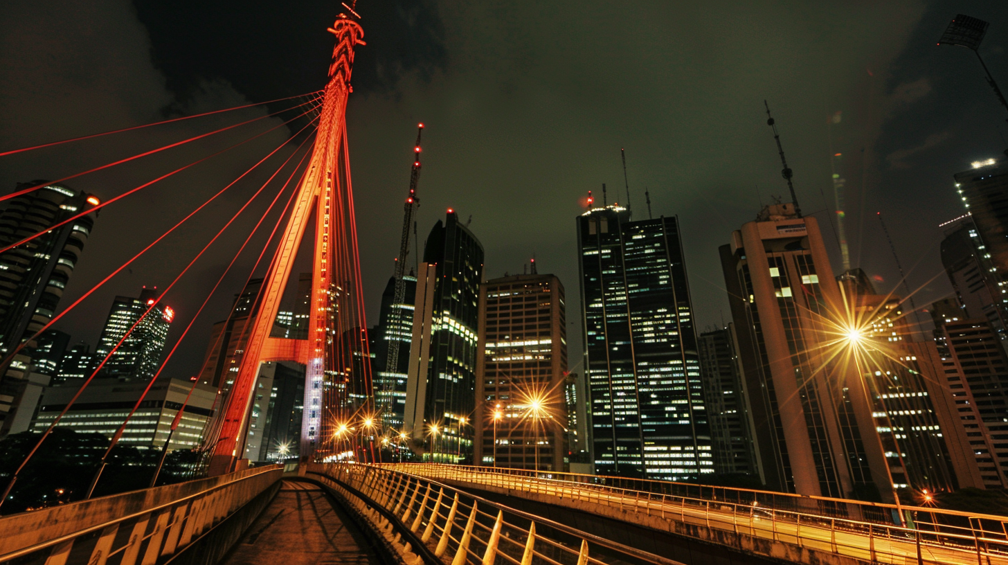 Low-angle shot of towering skyscrapers