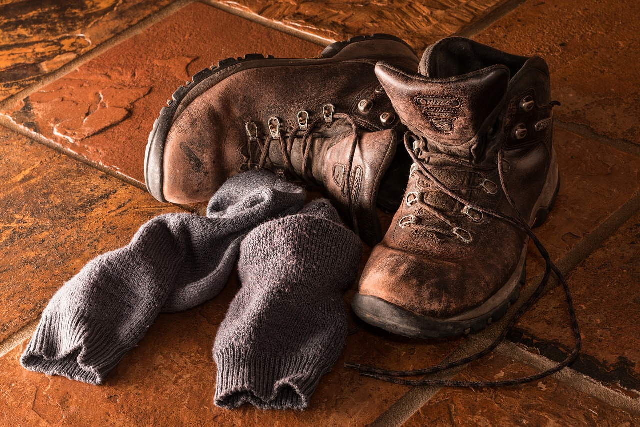 sturdy shoes to clean a roof