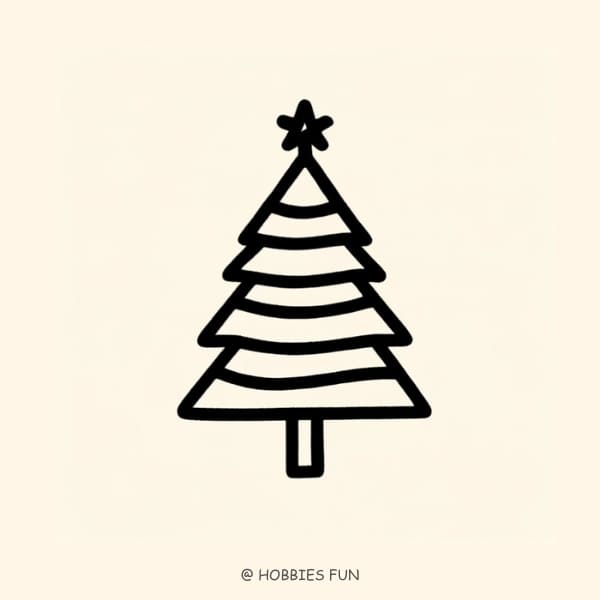 Easy Christmas Tree Drawing