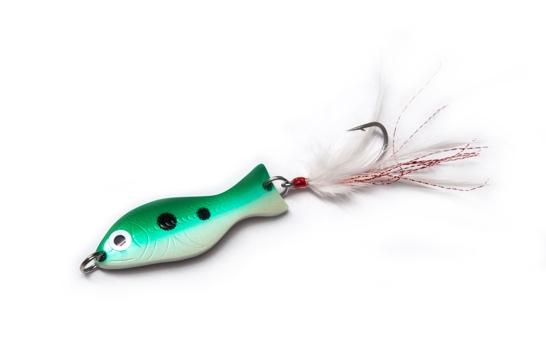 A close-up of a fishing lure

Description automatically generated