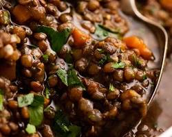 Image of plate with chicken, fish, beans, and lentils