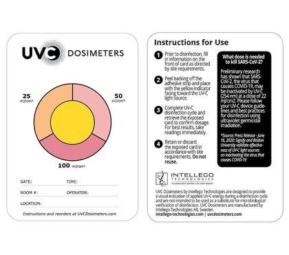 UV-C dosimeter by Intellego to validate UV-C light disinfection