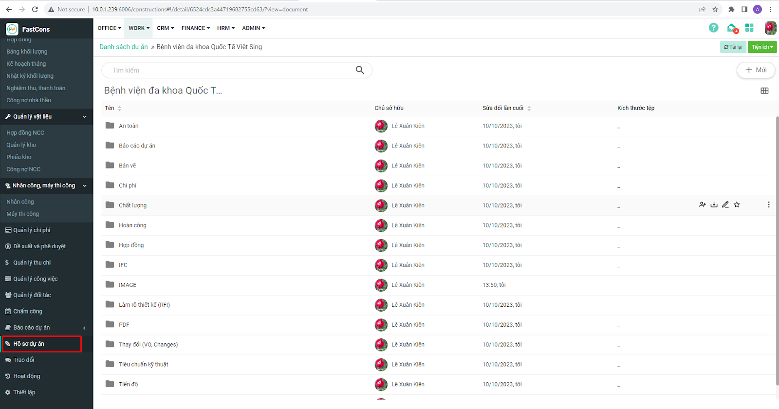 Quản lý và lưu trữ tập trung hồ sơ dự án xây dựng trên FastCons