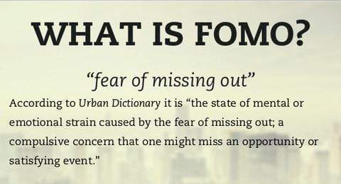 An infographic that states the definition of FOMO. 