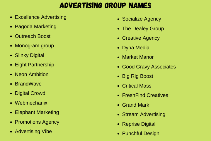 Advertising Group Names