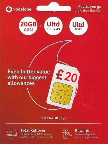 歐洲電話卡-推薦-Vodafone-英國