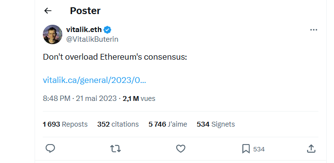 tweet de vitalik buterin