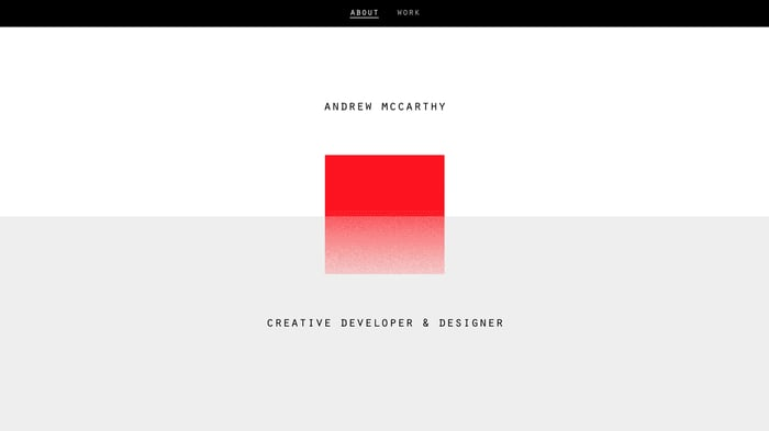 resume website examples; Andrew McCarthy