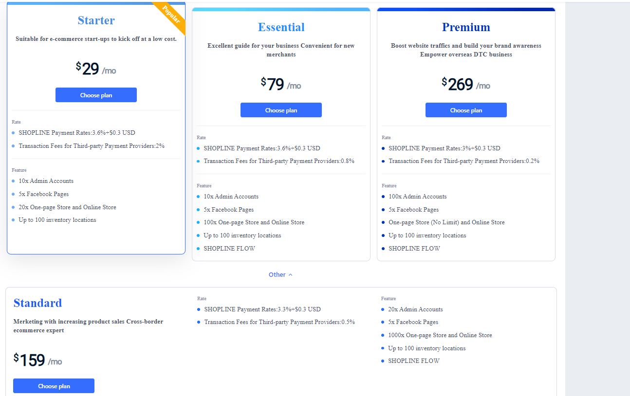 standard pricing