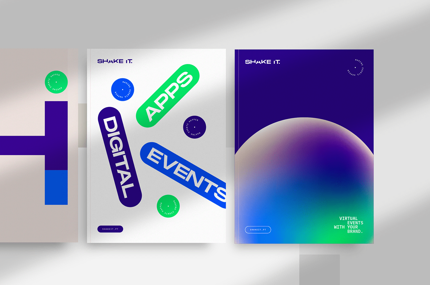 Branding visual identity app digital Event management porto virtual