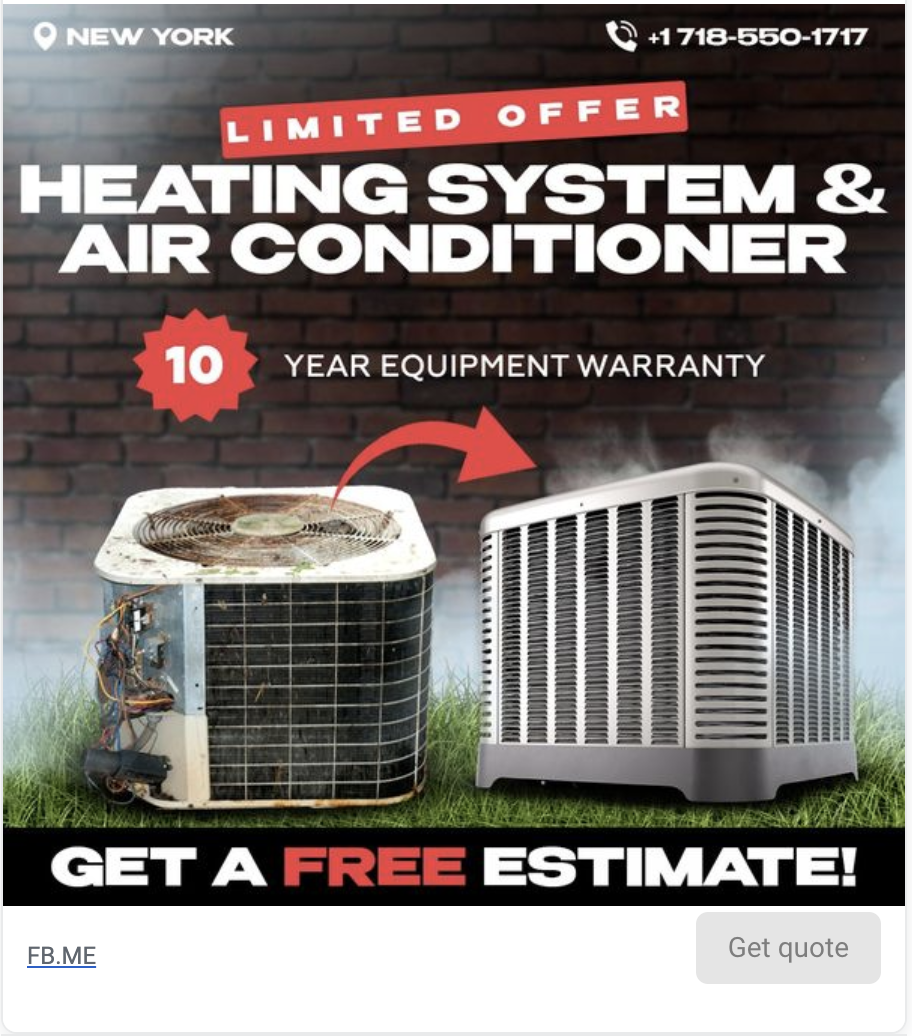 HVAC offer ad ideas 