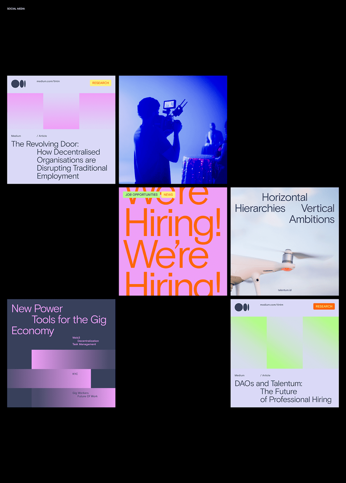 Social media design for WEB3 talent management and community platform Taltentum.