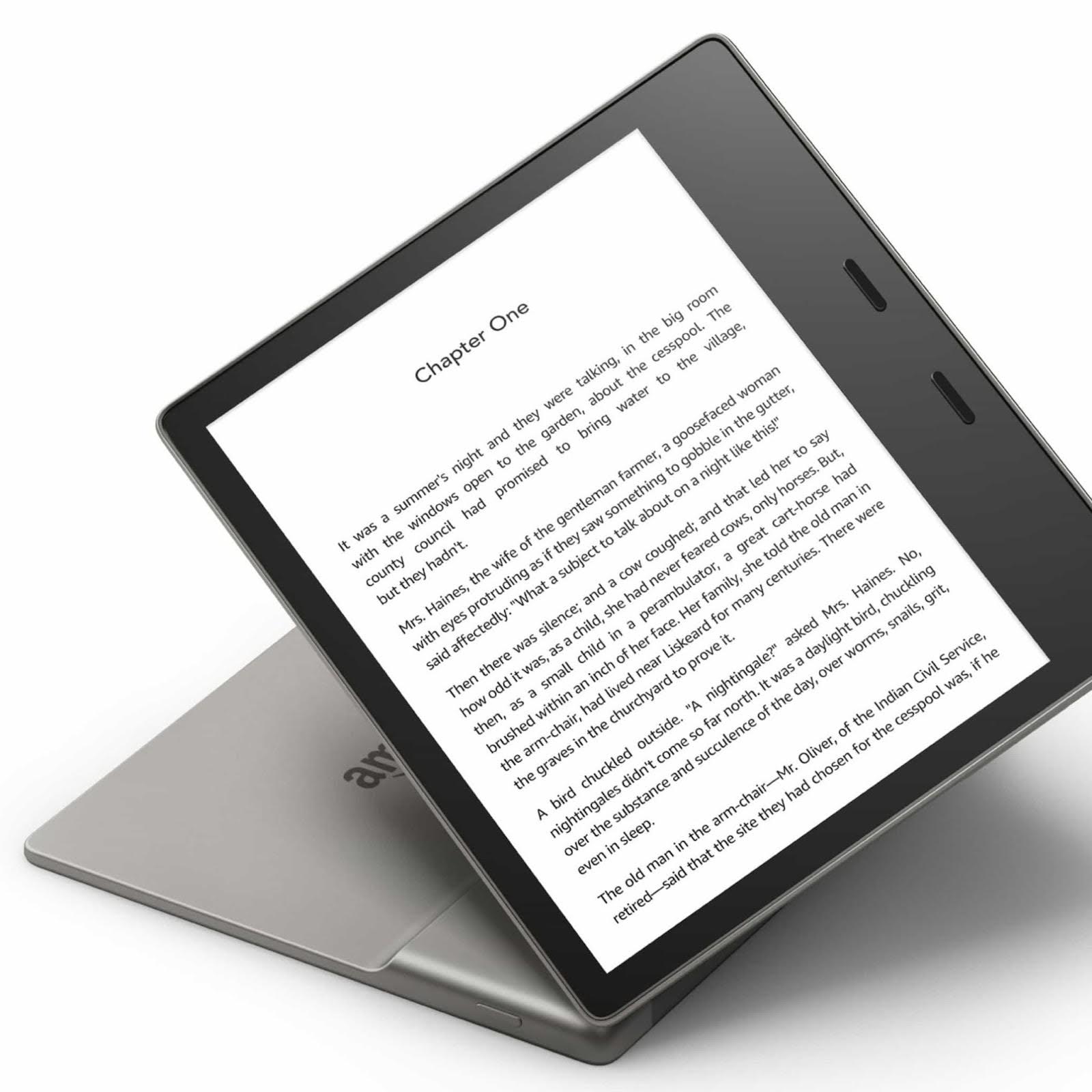 Máy đọc sách Kindle Oasis 3 với thiết kế công thái học dễ cầm nắm