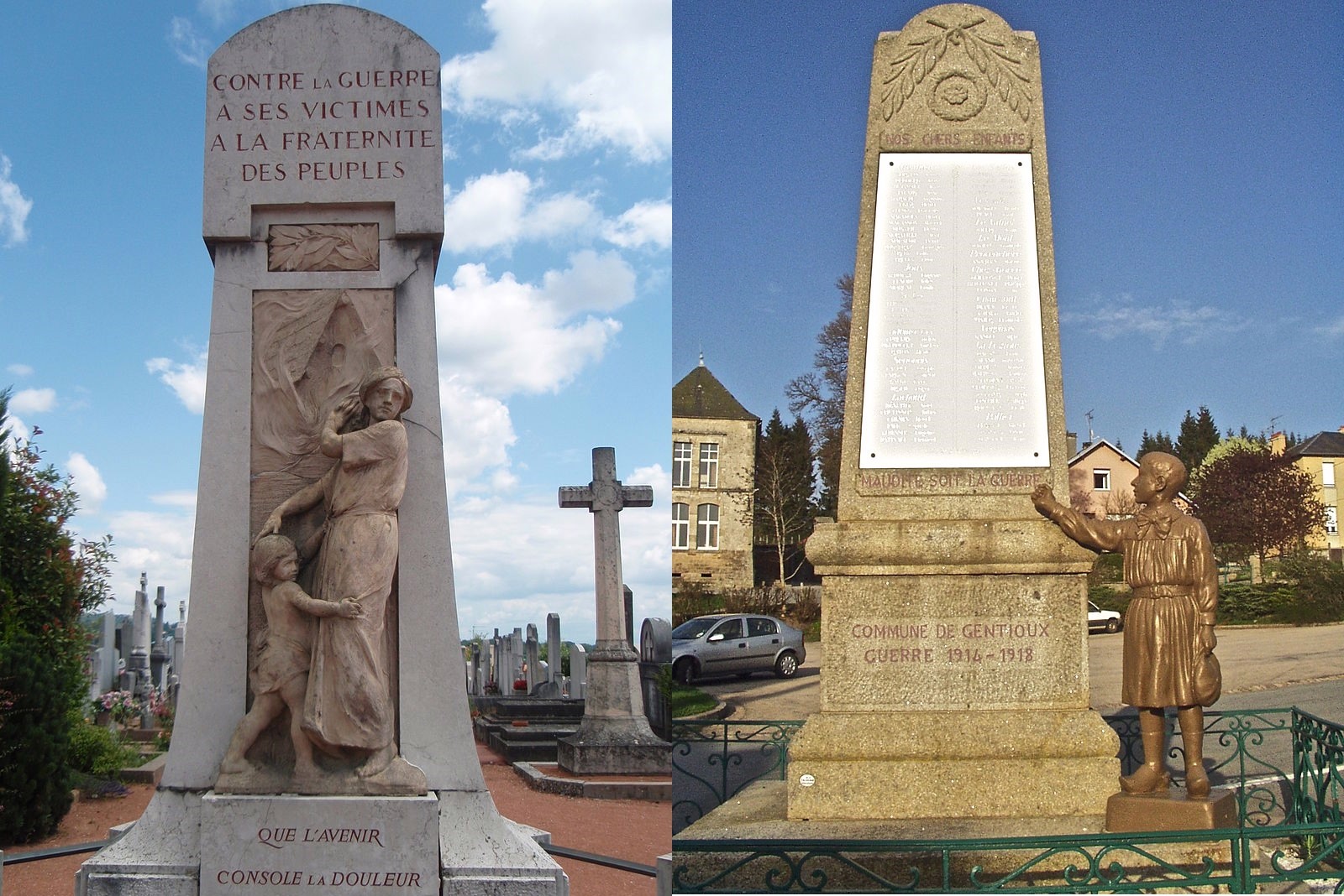 “Maudite soit la guerre”, exemples de monuments aux morts pacifistes.