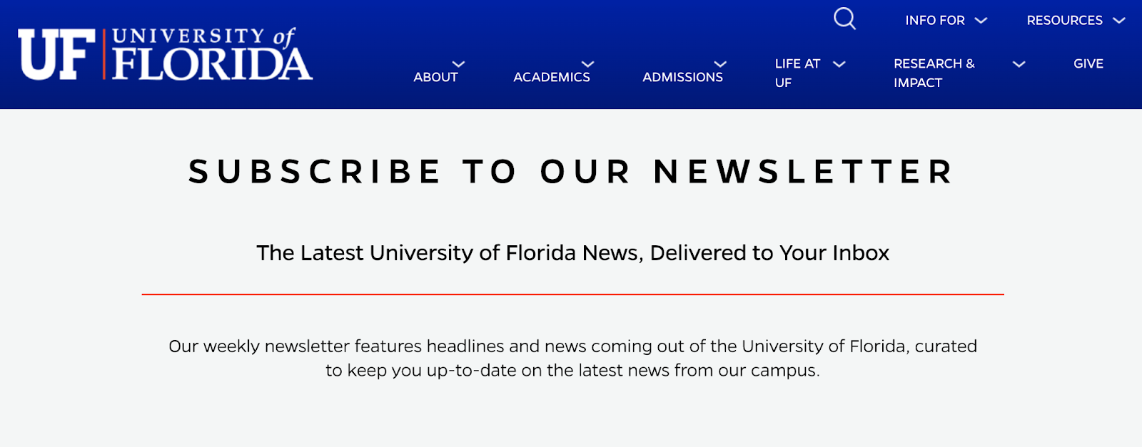 University of Florida offers a subscription