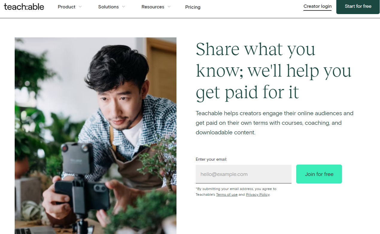 Teachable: Share what you know; we'll help you get paid for it