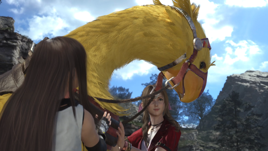 Meeting a Chocobo for the first time in FF7 Rebirth