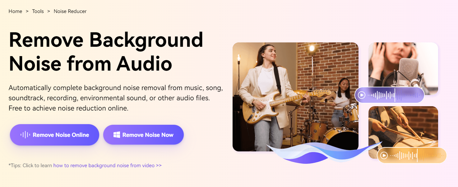 Media.io - Safely & Easily Remove Various Types of Noise