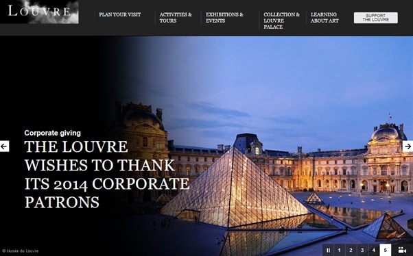 página web del museo del Louvre de Paris