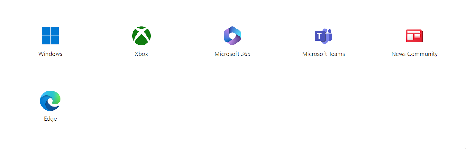 Microsoft product icons