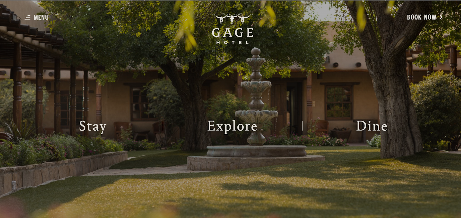 hotel website examples, Gage Hotel