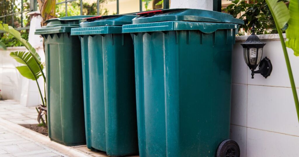 Large Green Wheelie Bin at Public Park 