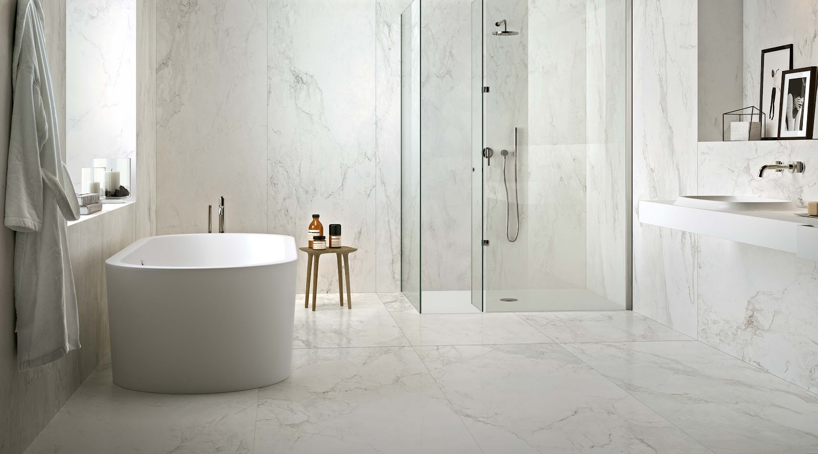 Marble Effect Bathroom Tiles