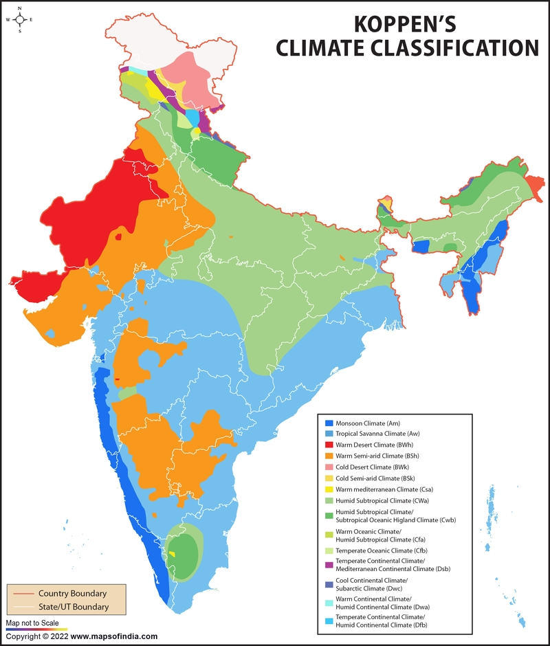 Köppen Climate Classification in India