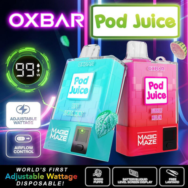 POD JUICE X OXBAR MAGIC MAZE PRO 5% NIC 10,000 PUFFS DISPOSABLE VAPE