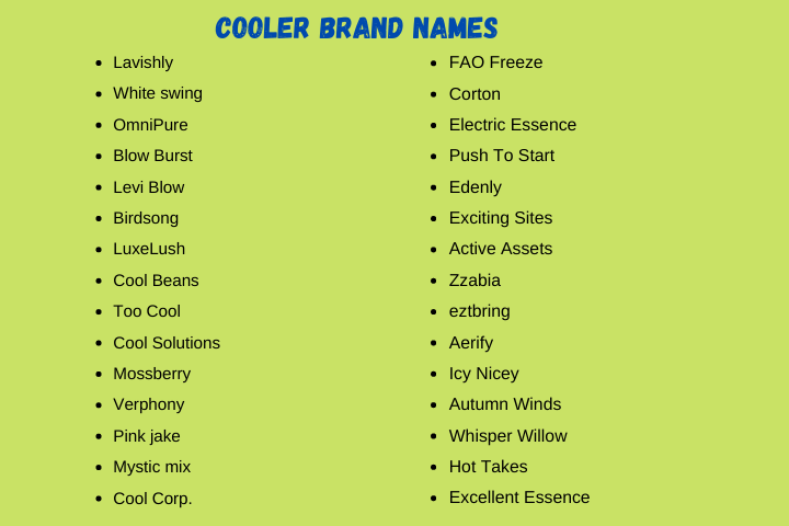 Cooler Brand Names