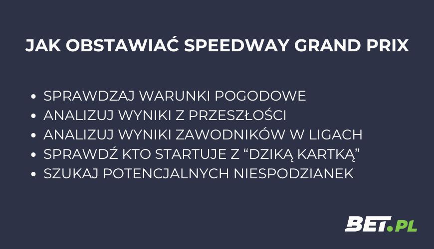 Jak obstawiać Speedway Grand Prix?