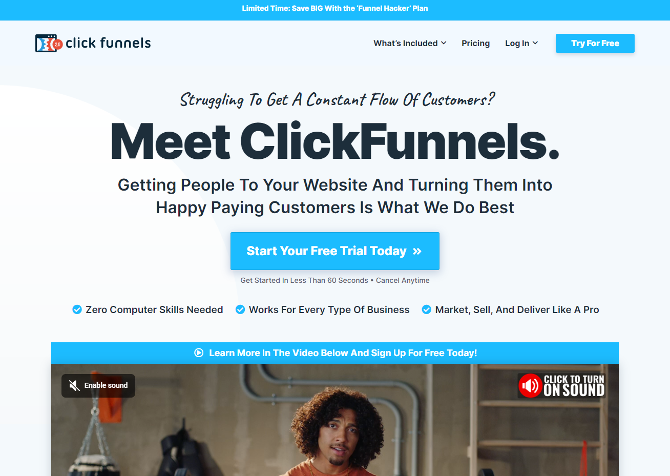 Struggling to get a constant flow of customers? Meet ClickFunnels. 