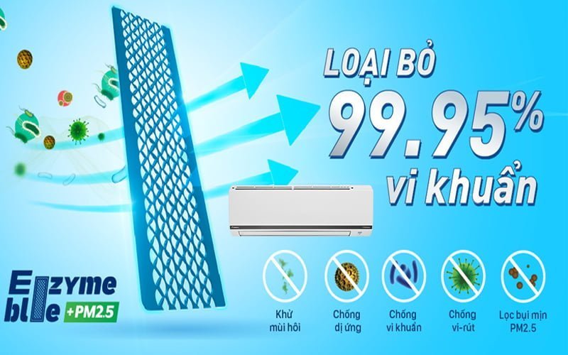 Điều hòa treo tường Daikin 1 chiều inverter 9000BTU FTKB25WAVMV/RKB25WAVMV [Điện máy EEW]