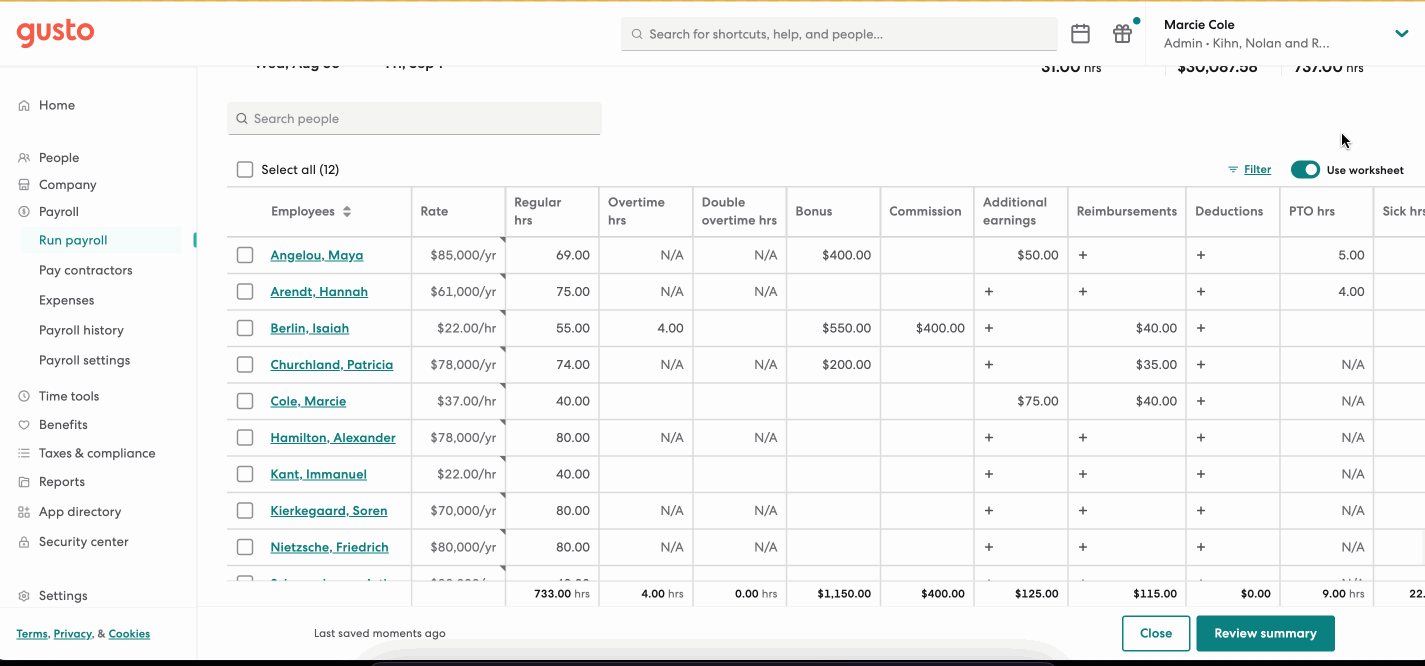 Payroll spreadsheet - an improved experience for running payroll faster
