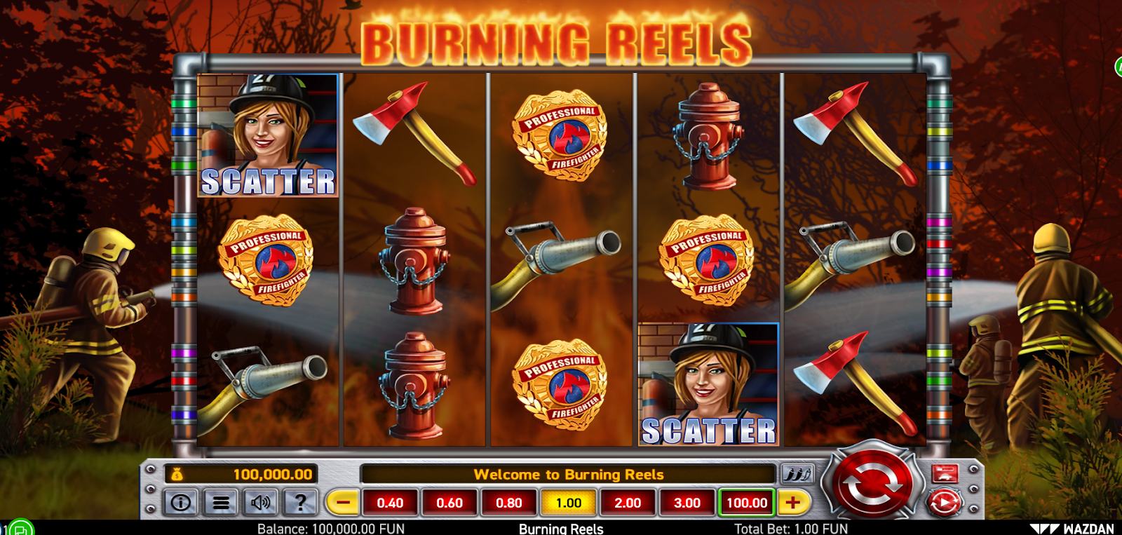 burning reels slot screenshot by wazdan