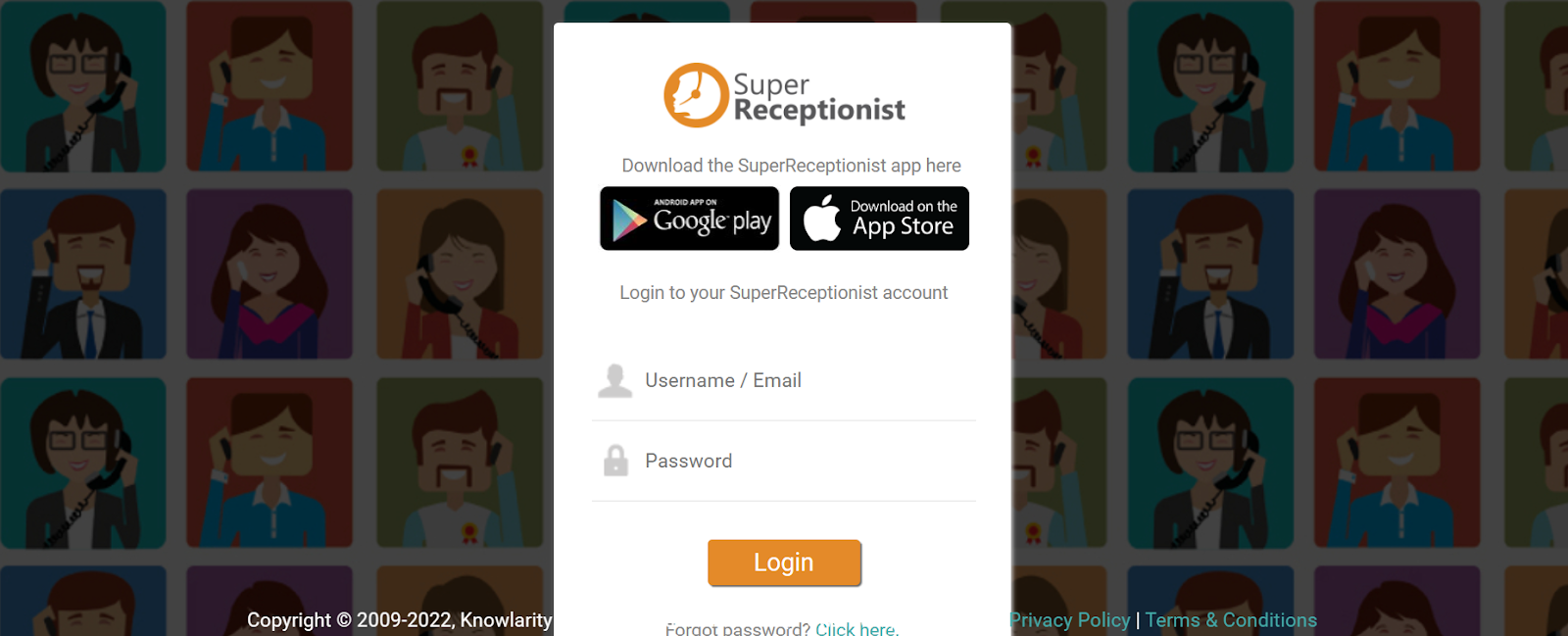 SuperReceptionist website snapshot highlighting the services it provides.