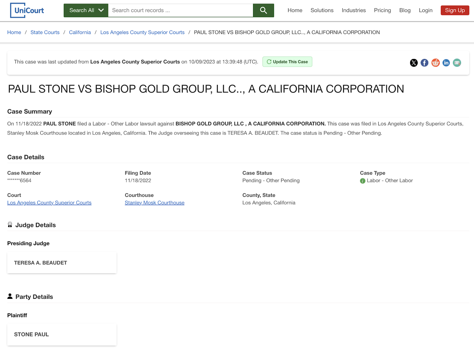Bishop Gold Group lawsuit 