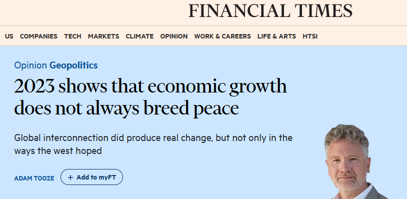 صلح جهانی، زیر سایه رشد اقتصادی؟