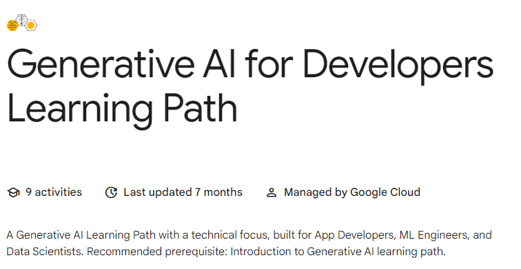  Generative AI for Developers Learning Path