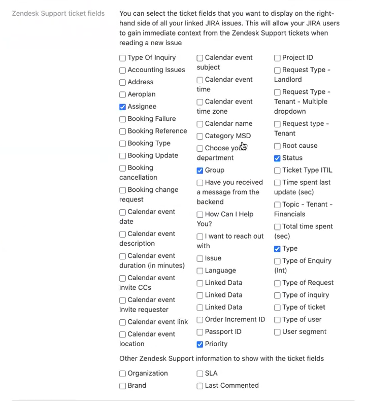 zendesk jira integration checklist screen
