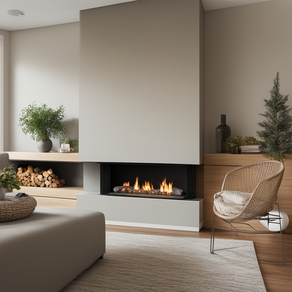 Refreshed Materials fireplace