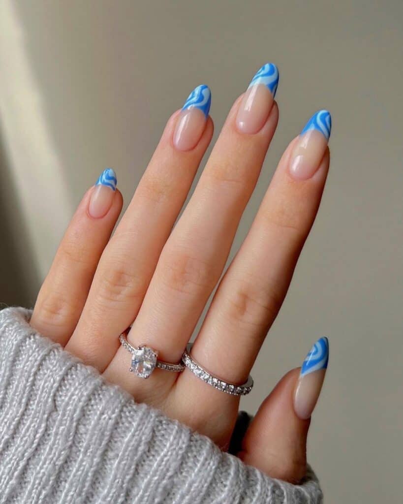 Wavy French Spring Nails