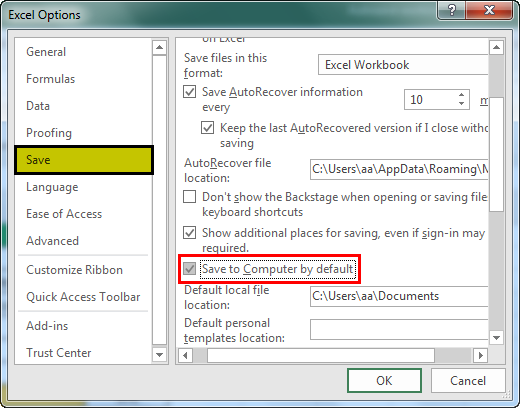 autosave in excel example 1.6