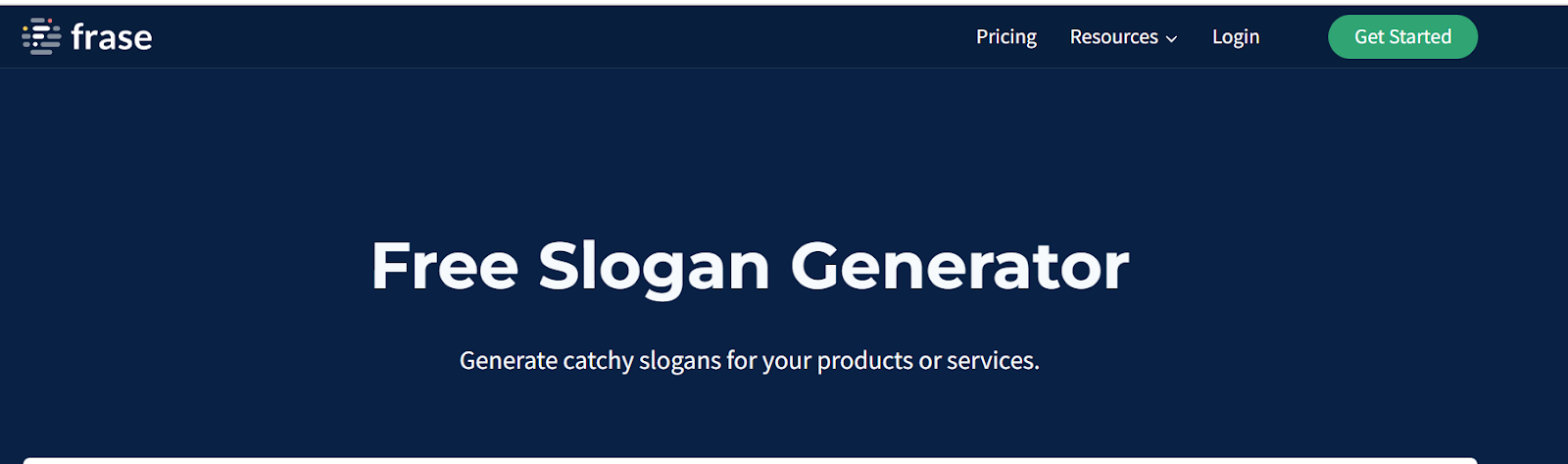 Frase.io's Slogan Generator