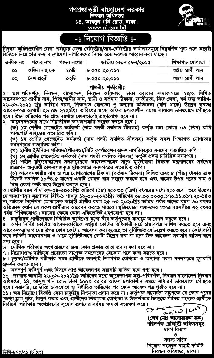 RD Job Circular