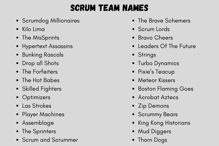 Scrum Team Names